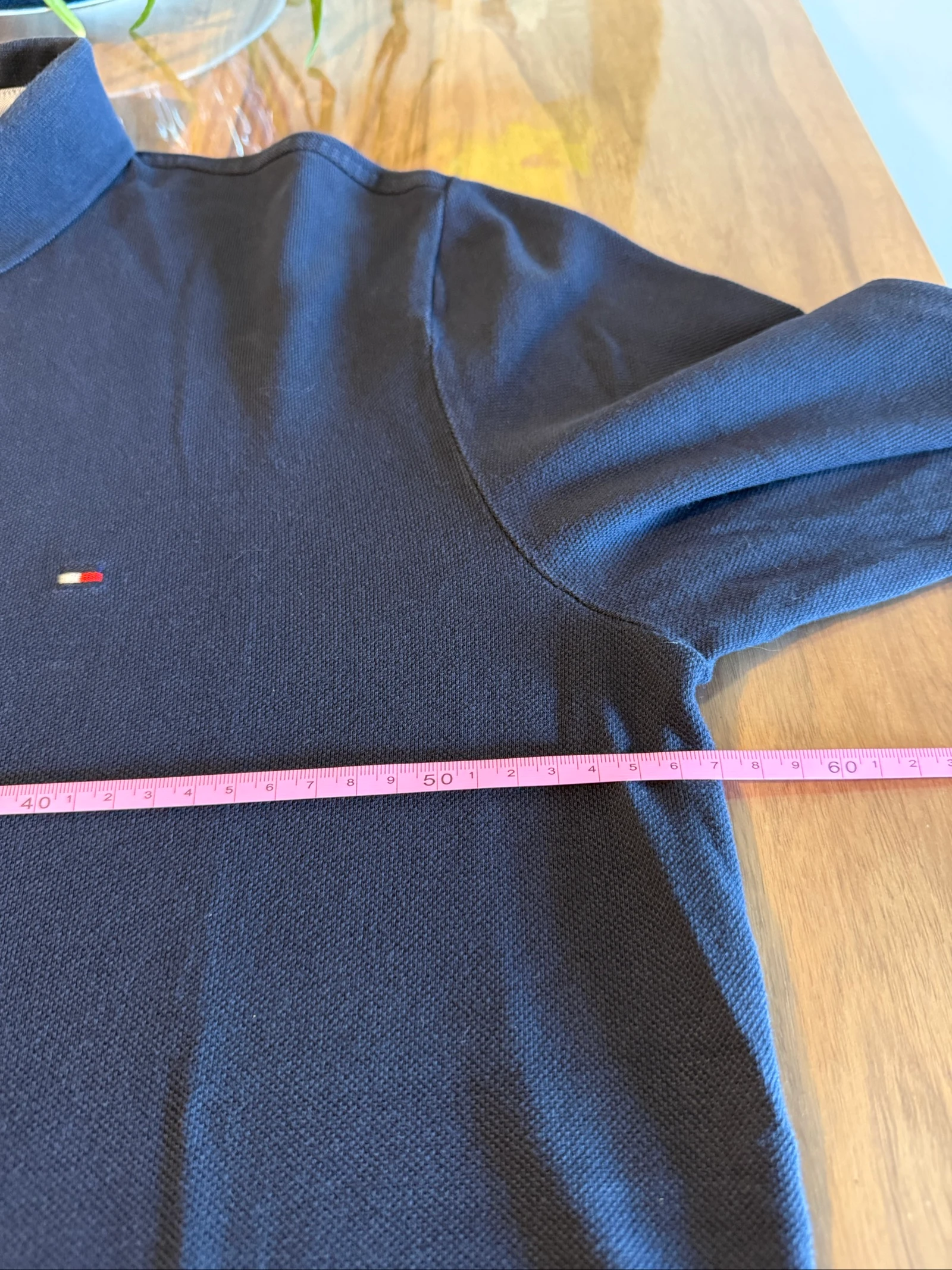 Men's Tommy Hilfiger Long Sleeve Navy Blue Polo – Very Good Condition – photo 6
